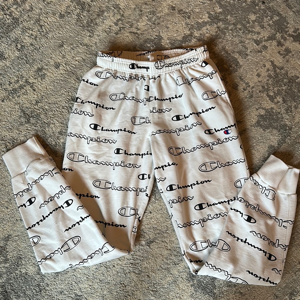 White AOP Champion Sweatpants